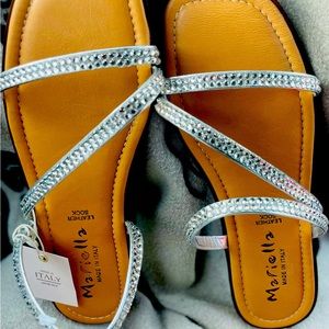 Brand new silver rhinestones leather super trendy and fun